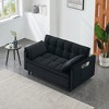 Racxily Modern Velvet Sofa, Sofa Bed, Small Loveseat Sofa with Back, with Pillow, Pockets, Living Room Furniture, 3 in 1 Convertible Sleep Sofa Bed - 2 of 4