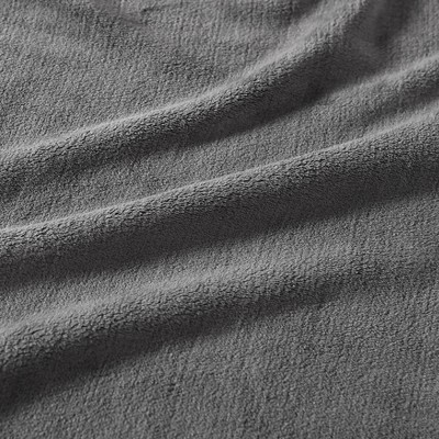 Eddie Bauer Ultra Soft Plush Solid Flannel - Blanket  Grey- Full/Queen