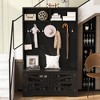 43.3'' Entryway Bench with Coat Rack, 3-in-1 Design and Adjustable Shelves, Hall Tree with 7 Hooks for Entrance, Living Room - 2 of 4