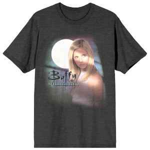 Buffy The Vampire Slayer Full Moon Key Art Crew Neck Short Sleeve Charcoal Melange Women's T-shirt - 1 of 3