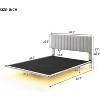 Acekool Modern Queen Size Floating Bed Frame with Motion Sensor Night Lights, Upholstered Platform, Noise-Free, Beige - 2 of 4