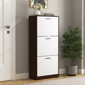 KTMBDW Shoe Cabinet with Flip Drawers, Hidden Wood Shoe Cabinet,Freestanding Shoe Storage Cabinet for Entryway Hallway - 1 of 4