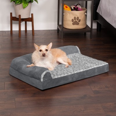 Medium Stone Gray Orthopedic Foam Elevated Pet Bed