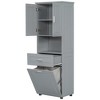 Ridstar 69.92 in. H Grey Bathroom Storage Cabinet Laundry Basket - 3 of 4