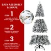 TIRAMISUBEST 6FT Flocked Christmas Tree with Branch Tips LED Lights Outdoor Indoor Holiday Decor - 4 of 4