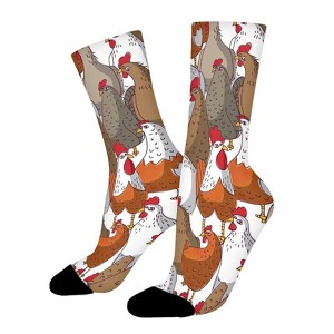 Coloring Chicken Women Printed Crew Socks Funny Funky Socks Soft Polyester Novelty Gifts for Artists Men - 1 of 1