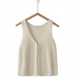 Women's Crochet Boho Knit V Neck Crop Top - Urban Daizy - 1 of 2
