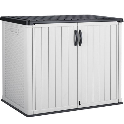 LACOO 150 Gal. Horizontal Resin Storage Deck Box with Shelves