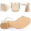 Perphy Women's Satin Rhinestone Buckle Ankle Strap Chunky Heel Sandals - 3 of 4