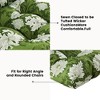 ARTPLAN Outdoor Cushions for Settee,Wicker Loveseat Cushions with Tie,Tufted Patio Cushions 2 U-Shaped Set of 5 Piece,L44xW19，Floral - 4 of 4