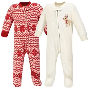 Hudson Baby Baby Fleece Zipper Sleep and Play 2-Pack, Reindeer - 1 of 1