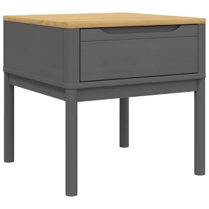 vidaXL Lamp Table Storage Desk Nightstand Living Room Furniture Solid Wood Pine - 1 of 4