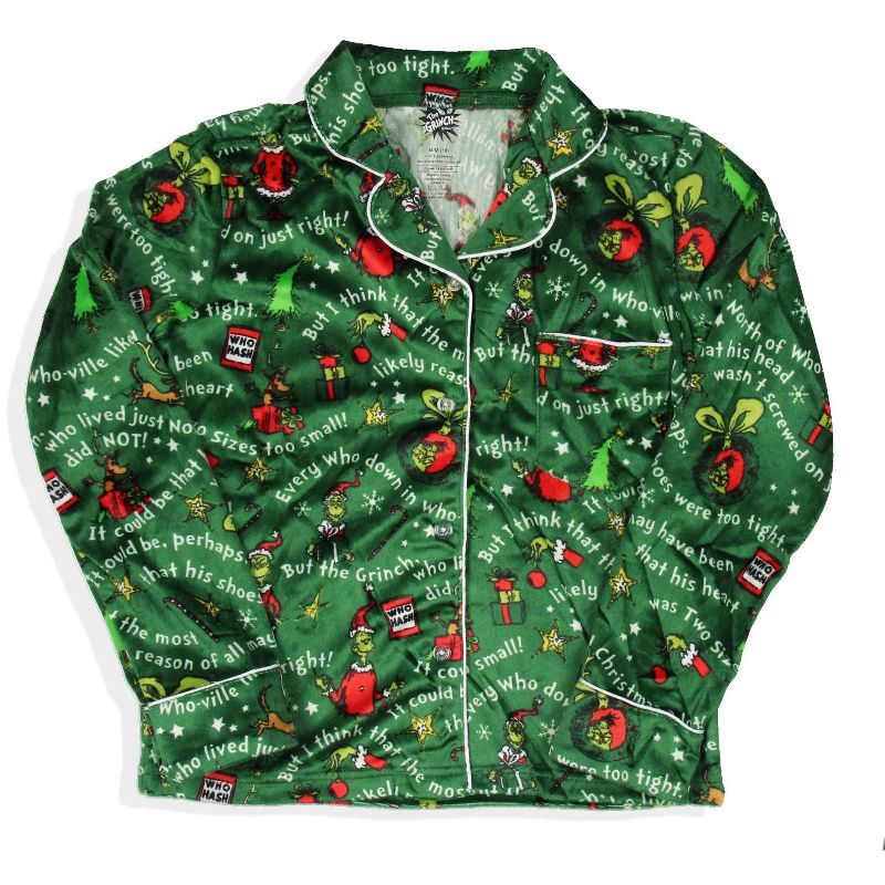 How the Grinch Stole Christmas Tossed Print Collar Sleep Family Pajama Set, 2 of 5