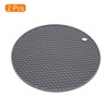 Unique Bargains Heat Resistant Non-slip Flexible Durable Trivet Mat 7.08" x 7.08" x 0.24" Deep Gray 2 Pcs - 3 of 3