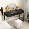 Tangkula Computer Desk with 2 Drawers Simple Wooden Study Writing Desk with Steel Frame 44 Inches Laptop PC Workstation Student Desk Black - 3 of 4