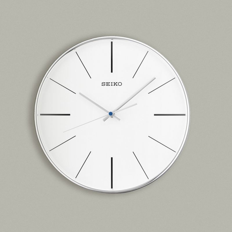 Seiko 11" Lenox Wall Clock - Silver, 3 of 5