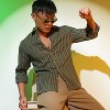 Campus Sutra Men Men's Moss Green Halo Striped Shirt - 2 of 4