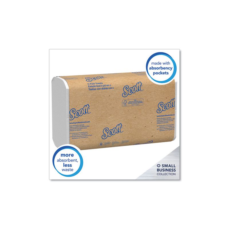 Scott Essential C-Fold Towels for Business, Convenience Pack, 1-Ply, 10.13 x 13.15, White, 200/Pack, 9 Packs/Carton, 1 of 8