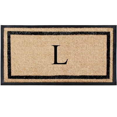 A1HC Natural Coir & Rubber Doormat for Outdoor Indoor Entrance, Long Lasting Easy to Clean Front Door Mat 24x48, Monogrammed