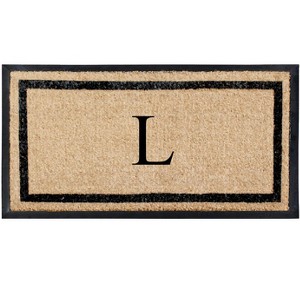 A1HC Natural Coir & Rubber Doormat for Outdoor Indoor Entrance, Long Lasting Easy to Clean Front Door Mat 24x48, Monogrammed - 1 of 4