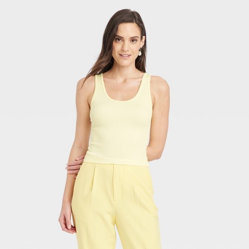 Women's Seamless Slim Fit Tank Top - A New Day™ Yellow M : Target