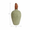 Modern Pottery Decorative Vase with Lid - Textured Artisan Design Vase for Table Centerpiece - Home or Office Decor Accent - Green - 3 of 4
