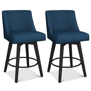 Vipbear Swivel Bar Stools Set of 2 for Kitchen Counter, High-density Foam Cushion, Modern Upholstered Bar Chair with Back, for Bar, Kitchen - 1 of 4