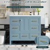 36'' Modern Bathroom Vanity with Resin Sink, Freestanding Storage Cabinet with 5 Drawers & Soft-Close Doors, Black/White/Blue - ModernLuxe - 4 of 4