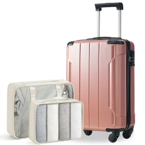 Whisen 3-Piece Luggage Set, 20” ABS Hardshell Carry-on Suitcase with TSA Lock, Spinner Wheels and 2 mesh packing cubes - 1 of 4