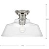 Progress Lighting Singleton 1-Light Medium Semi-Flush Mount Ceiling Light, Brushed Nickel, Clear Glass Shade - 3 of 3