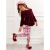 Berry Ruffle Tunic and Floral Legging Set Mia Belle Girls - 3 of 4