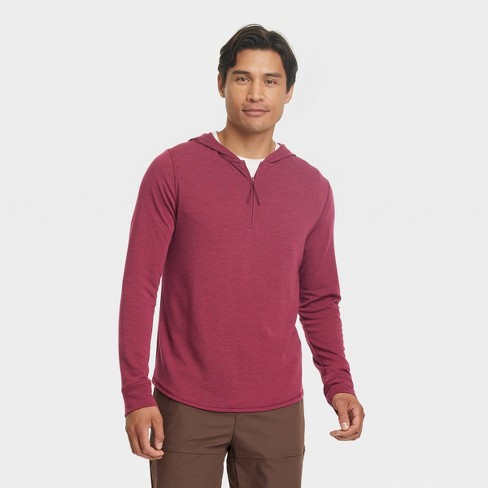 Men's Long Sleeve Merino Wool Hoodie - All In Motion™ Red Xl : Target