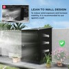 Resenkos Storage Garden Shed,Garden Sheds,3.3' x 3.4' Lean-to Garden Storage Shed with Lockable Door, Dark Gray - 3 of 4