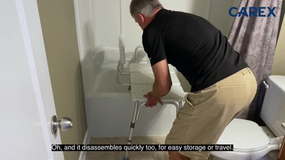 White Adjustable Plastic Bathtub Transfer Bench