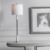 Uttermost Sussex Nickel Buffet Lamp – 35" Tall, Crystal & Marble Base, White Linen Drum Shade, Polished Finish - 2 of 4