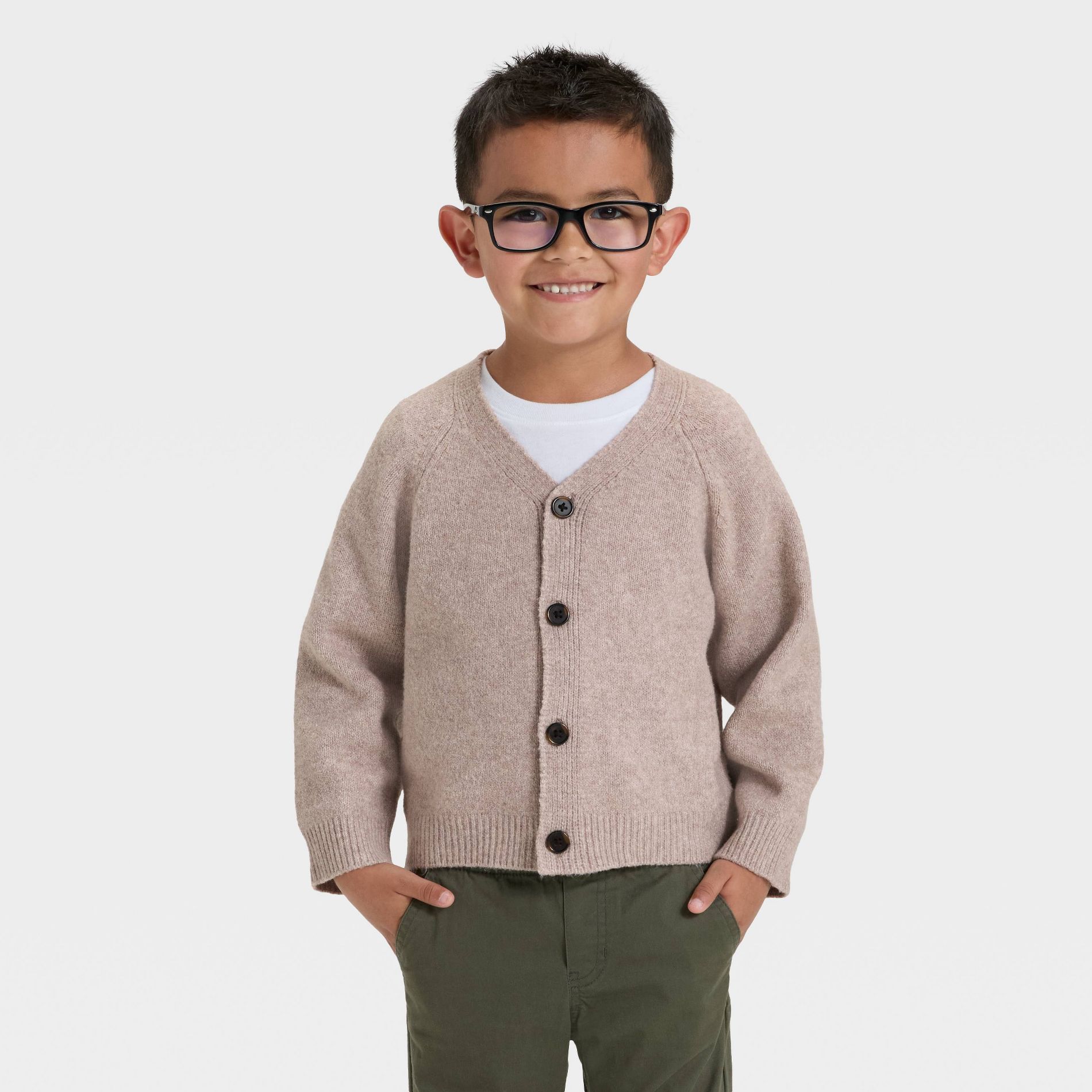 Toddler Boys' Cardigan Sweater - Cat & Jack™ Oatmeal 5T