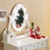 KTMBDW Kids Vanity Table and Chair Set, Girls Vanity Set with Stool and Mirror, Makeup Dressing Princess Table with 3 Drawer for Little Girls - 3 of 4
