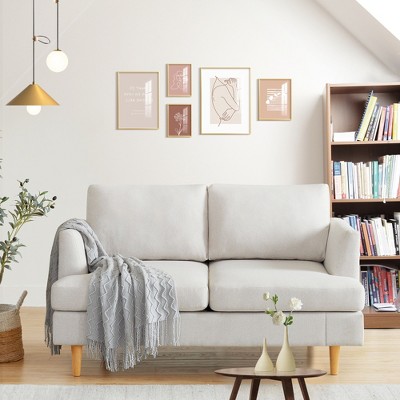 Gericco 56" Loveseat Sofa, Small Couches for Small Spaces, Mid Century Love Seat Couches for Living Room, Beige
