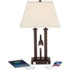 Possini Euro Design Deacon 26" High Industrial Desk Lamps Set of 2 USB Port AC Power Outlet Gooseneck Brown Bronze Finish Metal Home Office Charging - 3 of 4