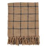 50"x60" Checkered Throw Blanket Brown - Saro Lifestyle
