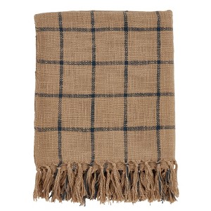 50"x60" Checkered Throw Blanket Brown - Saro Lifestyle - 1 of 3