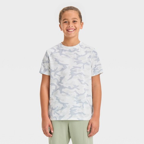 Boys' Athletic Printed T-Shirt - All In Motion™ White XL