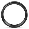 Pompeii3 Black Titanium Mens Comfort Fit Brushed Grooved Polished Edge Wedding Band 7MM - 4 of 4