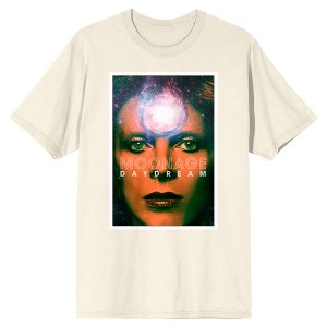 David Bowie Close Up Face Crew Neck Short Sleeve Men's Natural T-shirt - 1 of 3