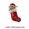 Unique Bargains Christmas Brooches YNCP1555 Santa in Stocking Alloy Dripping Wax Red Gold Tone 1.06"x1.97" 1 Pc - 3 of 4