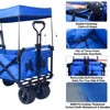 FURNIinspire Outdoor Serving Carts Collapsible Wagon 140L Wagons Carts Foldable with Removable Canopy Foldable Wagon, Blue, 35.4"*19.7"*44.5" - 4 of 4