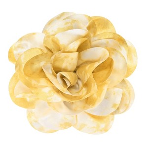 Unique Bargains Alloy Satin Fabric Big Rose Flower Dainty Brooches & Pins 1 Pc - 1 of 4