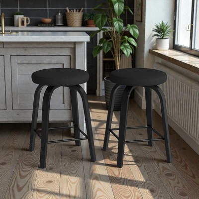 Mshliw Swivel Bar Stools Set of 2, 26 Inch Counter Height Backless Bar ...