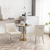 SEYNAR Modern Velvet Pleated Finish Back Dining Chair Set of 4 with Rear Handle - 2 of 4