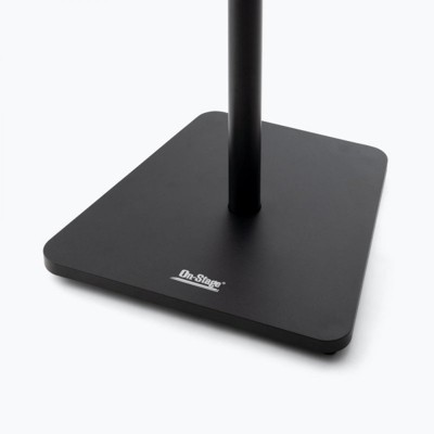 Adjustable Black Steel and Wood Studio Monitor Stands, Pair
